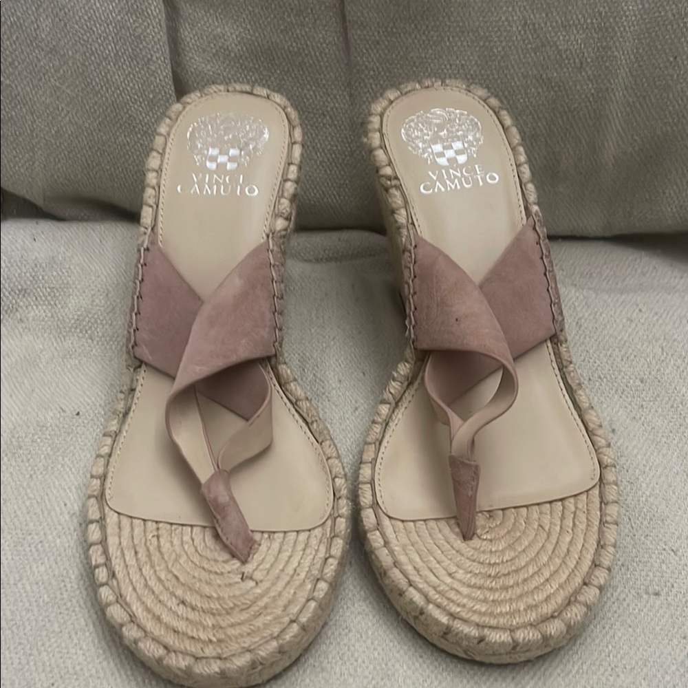 Vince Camuto Pink Espadrille Shoes with Jute Detailing